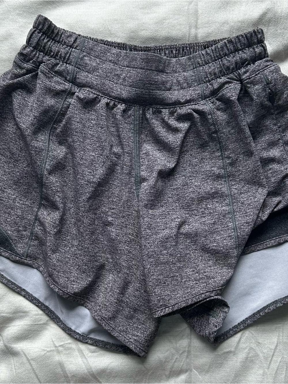 lululemon athletica Women's Athletic Running Shorts in Heather Dark Gray